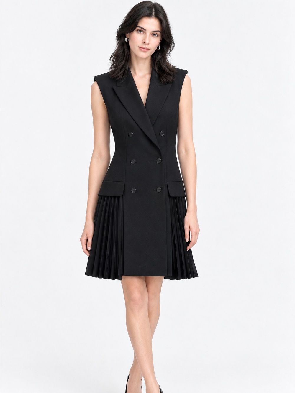 $1300 Simkhai Pleated Modern Structural Blazer Suit Dress Size 4